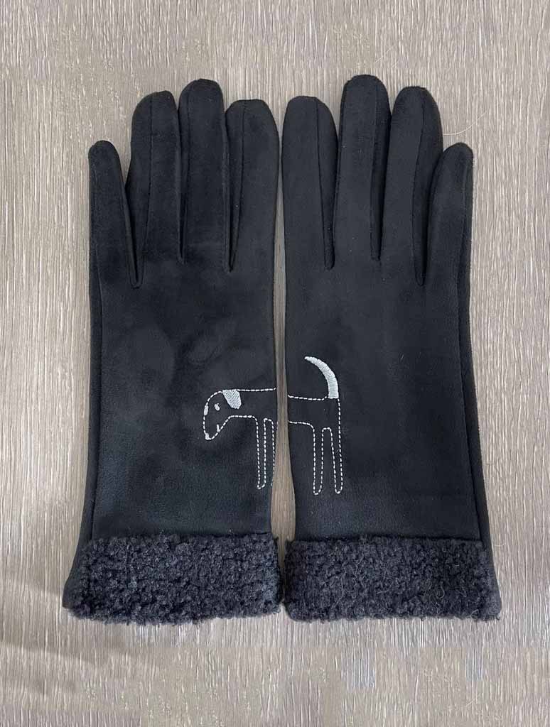 6632747139147-Dog-Embroidered-Smart-Gloves-in-Black-