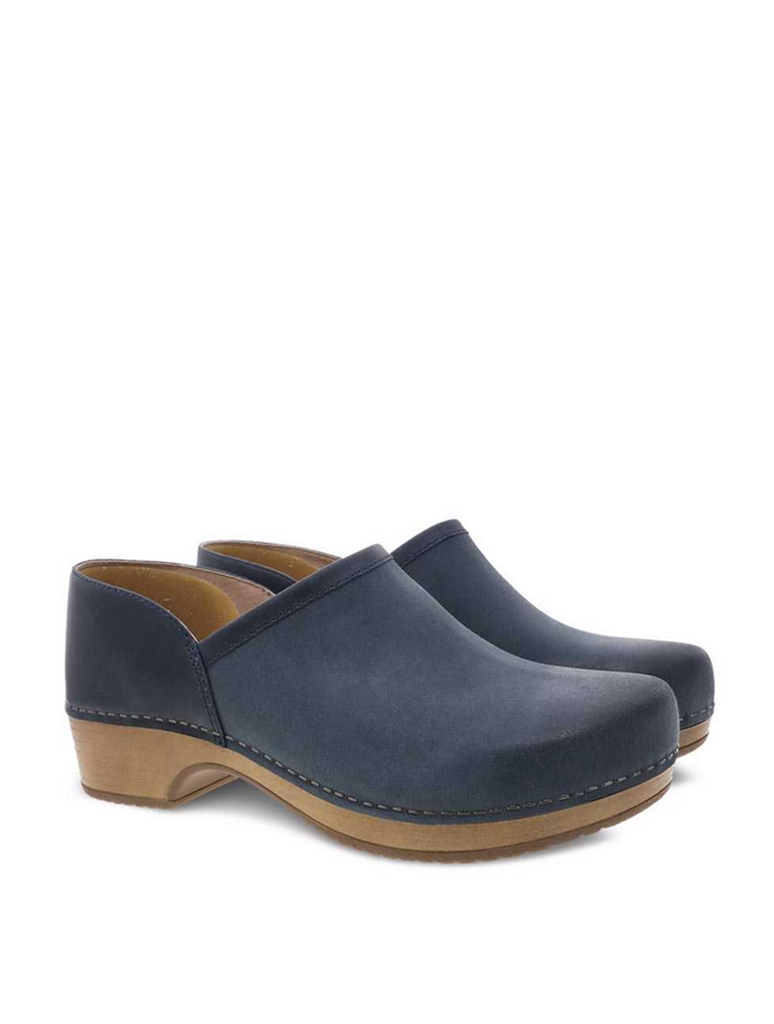 Dansko Brenna Burnished Suede Clog in Navy JAYNE Boutique
