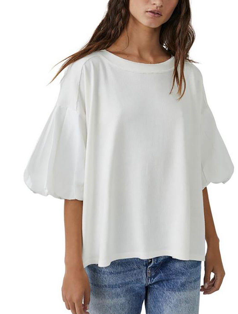 Free People Blossom Tee in Optic White