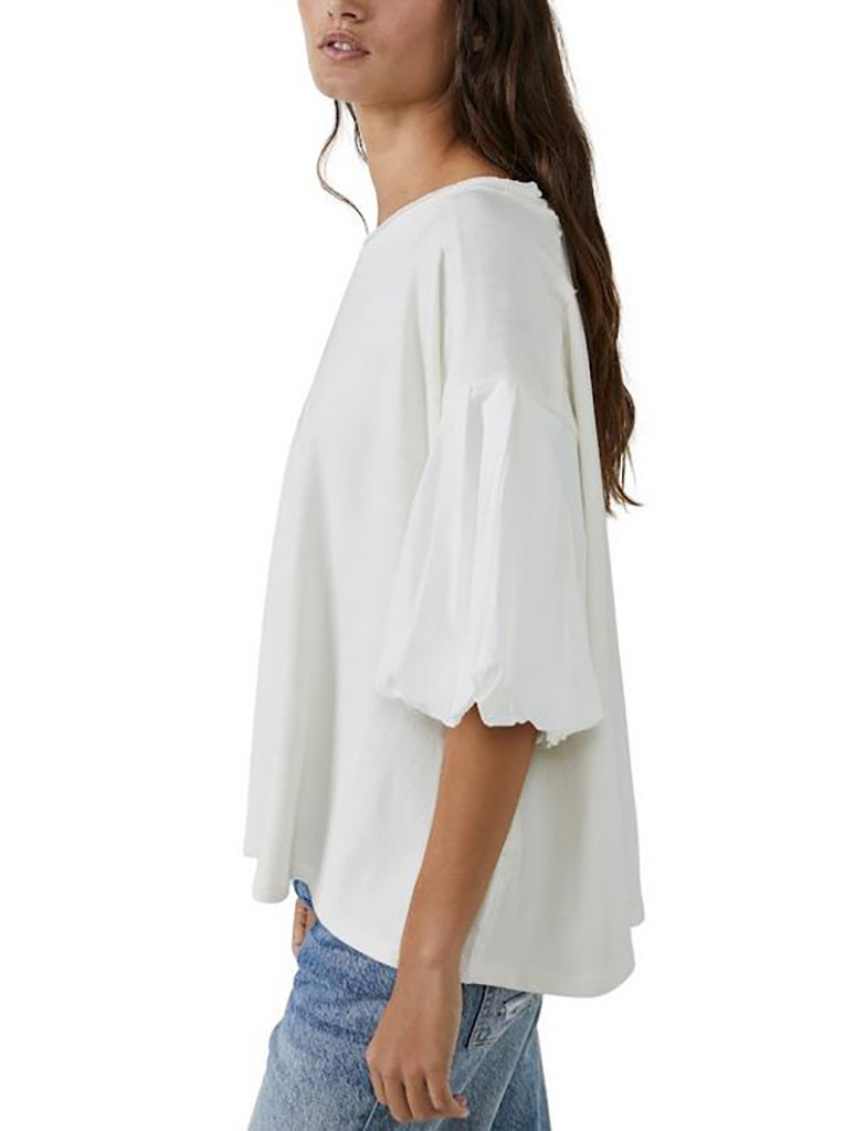 Free People Blossom Tee in Optic White