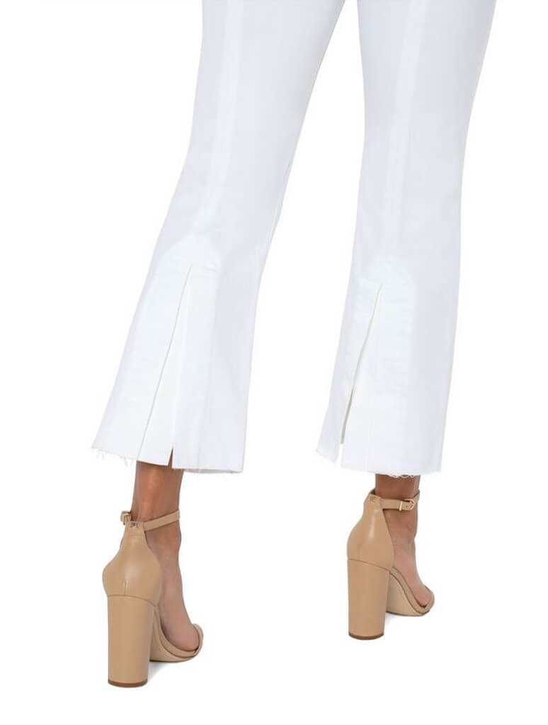 Liverpool Gia Glider Crop Flare with Back Pleat in Bright White