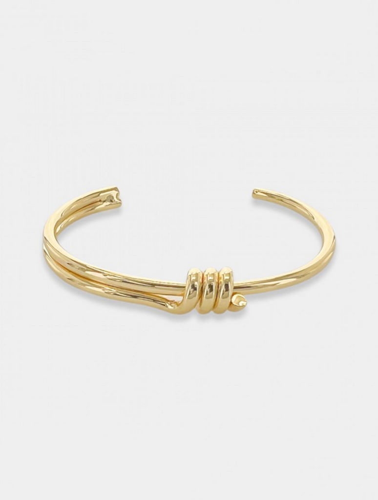 Twisted Wire Cuff in Gold