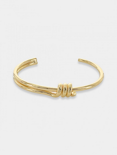 Twisted Wire Cuff in Gold