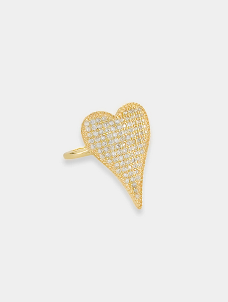 JAYNE Pave Heart Ring in Gold