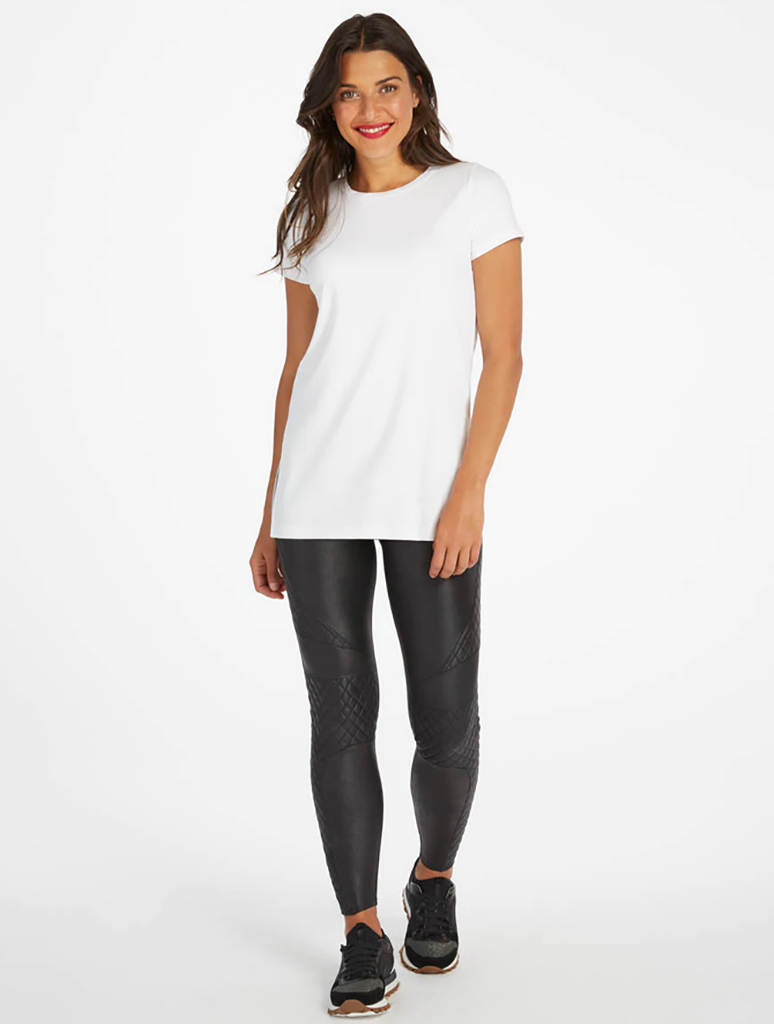 Spanx Perfect Length Short Sleeve Tee in White