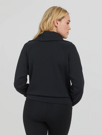 Spanx AirEssentials Half Zip Sweatshirt in Very Black