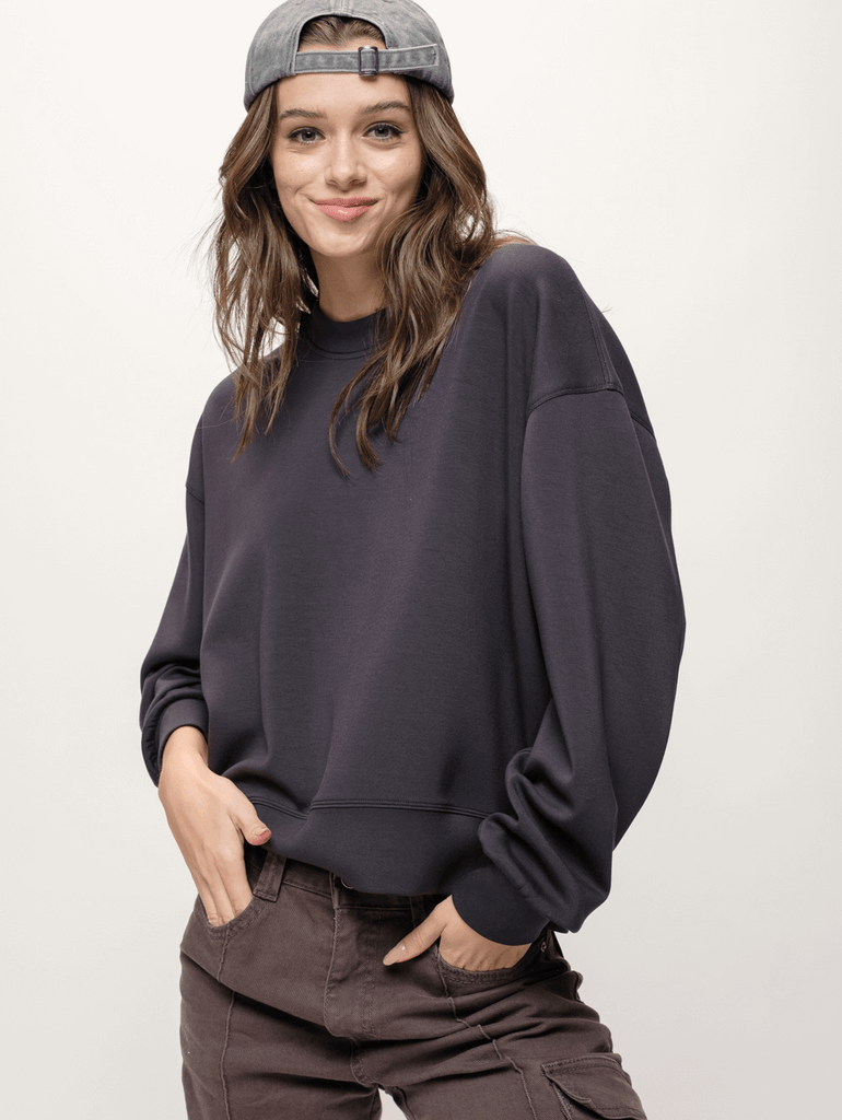 Relaxed Fit Sweatshirt in Dark Grey