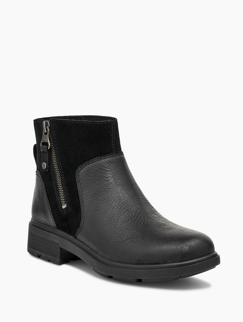UGG Harrison Zip Boot in Black Leather