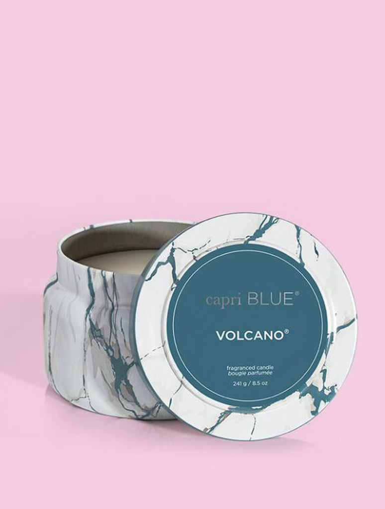 Capri Blue Modern Marble Printed Travel Tin in Volcano