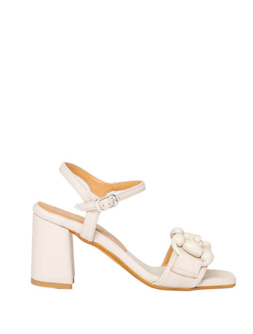 Ateliers Dixie Heeled Sandal in Off-White