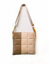 Color-Block Nylon Quilted Crossbody in Taupe