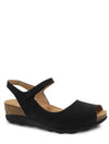 Dansko Marcy Wedge Sandal in Black Milled Nubuck 673088401320
