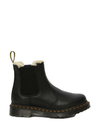 Dr. Martens 2976 Leonore Faux Fur-Lined Chelsea Boot in Black Burnished Wyoming