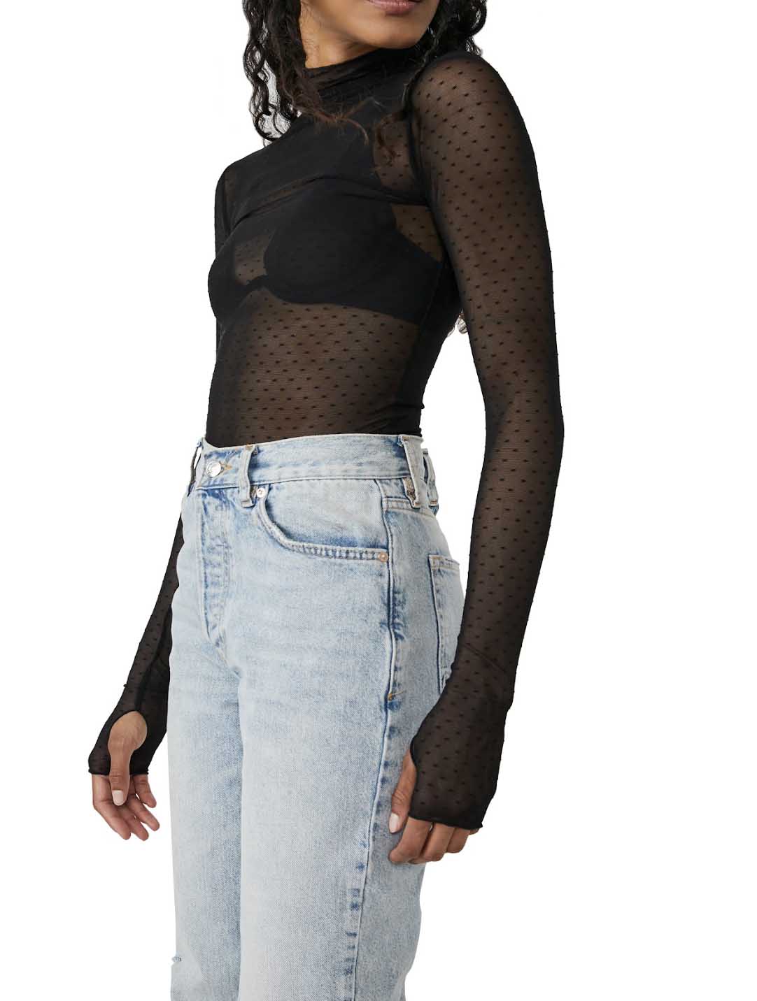Free People On The Dot Layering Top in Black