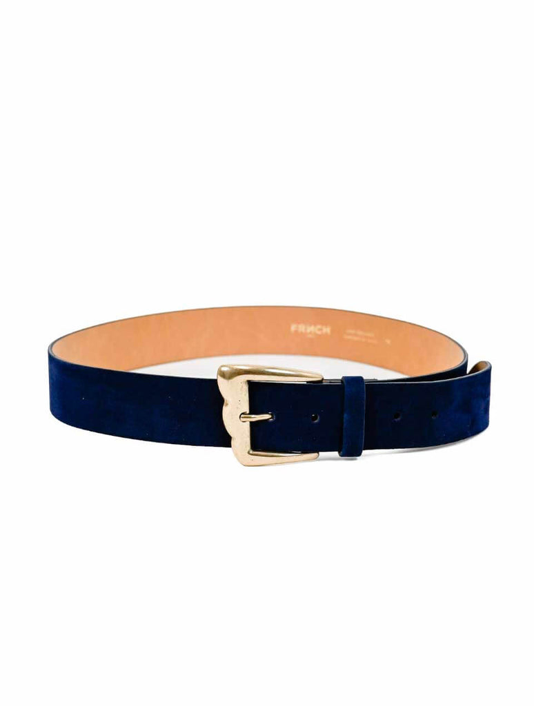 Jaelle Leather Belt in Bleu Marine
