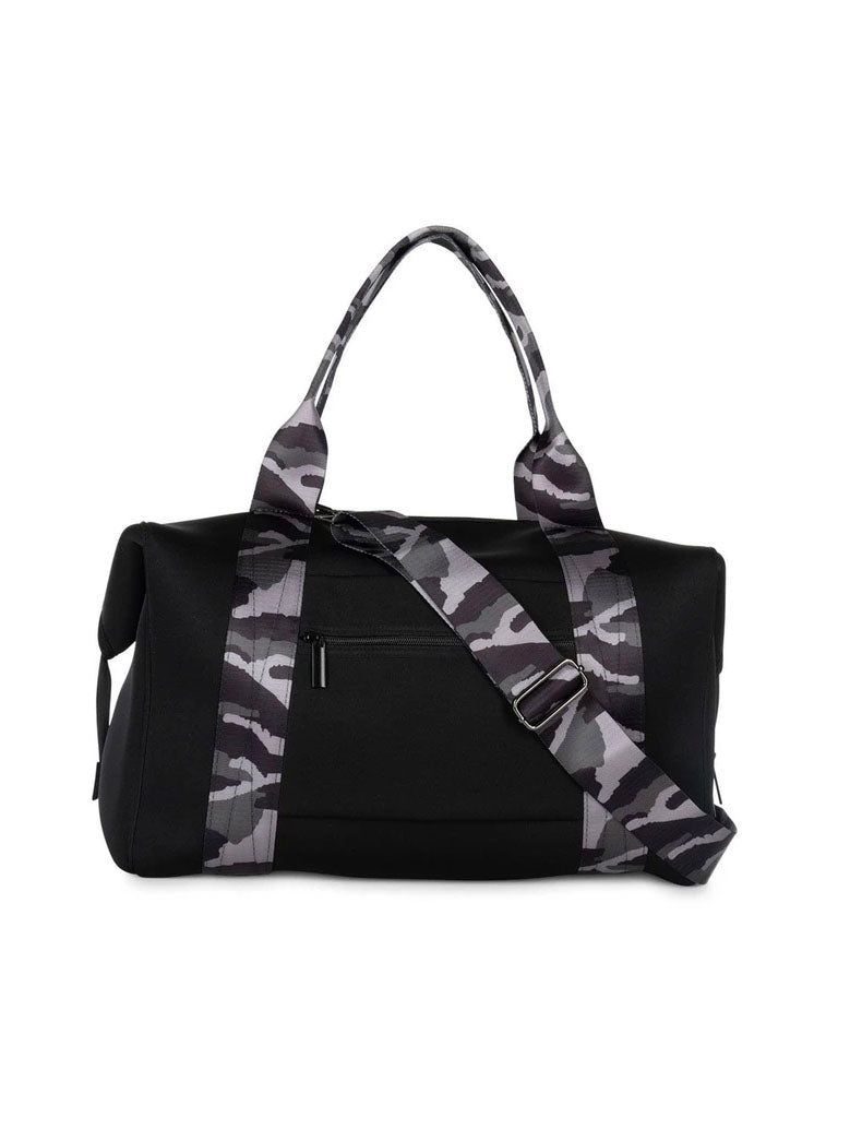 Haute Shore Morgan Noir Weekender Bag in Black/Grey Camo Strap
