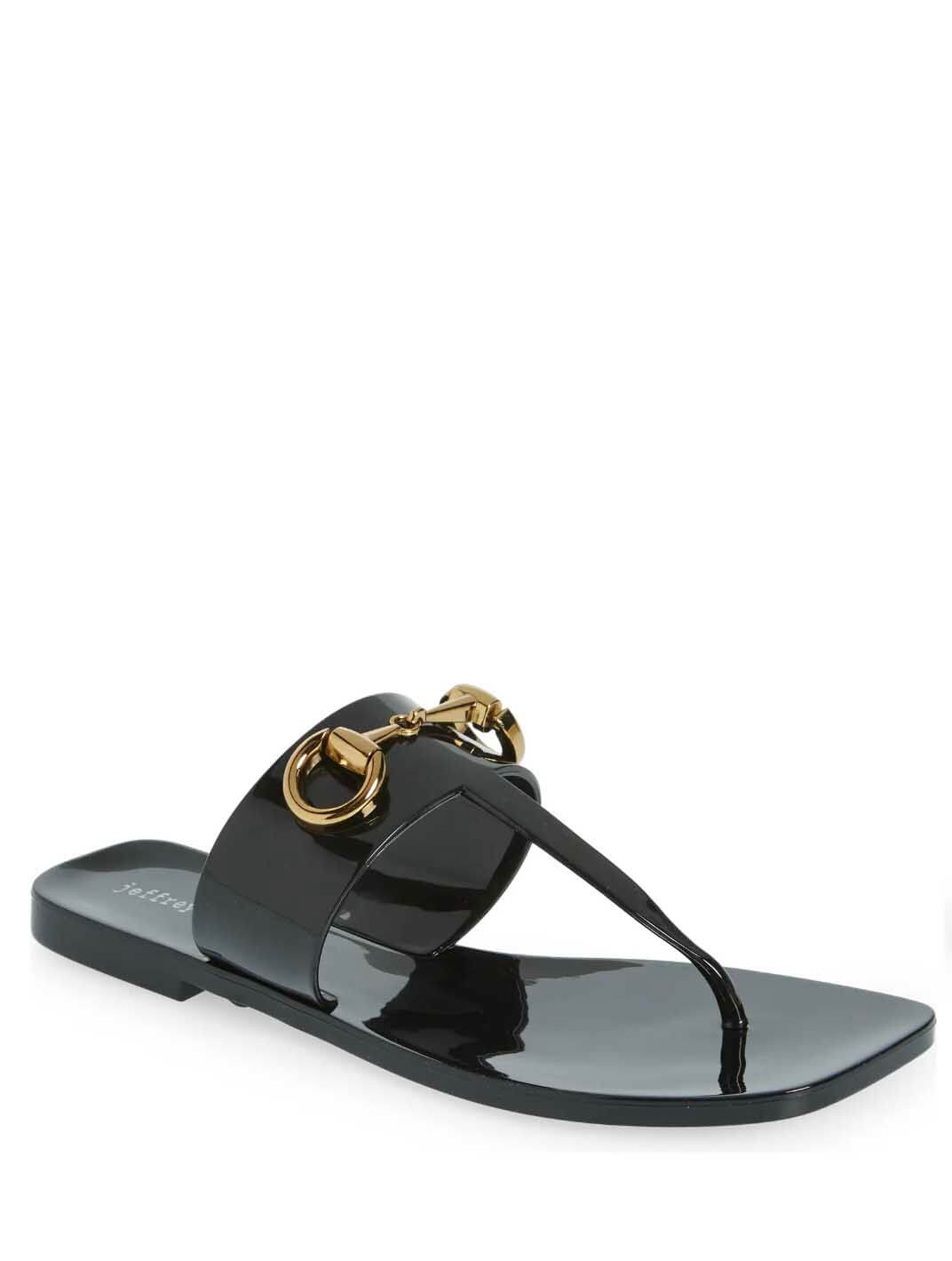 Jeffrey Campbell A Lil Bit Sandal in Black Shiny JAYNE Boutique