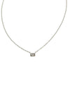 Crystal Rectangle Necklace in Silver
