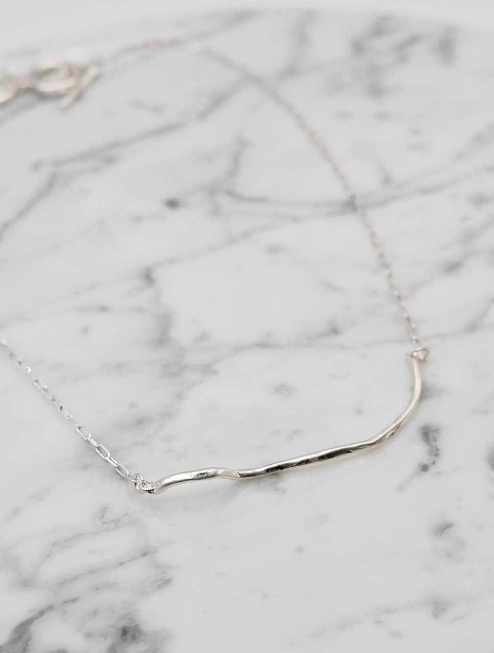 Irregular Twig Necklace in Silver