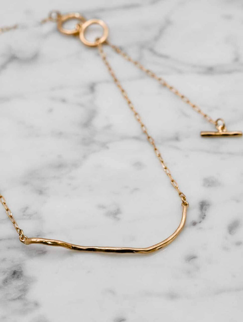 Irregular Twig Necklace in Gold