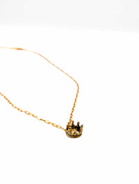 Tiny Crown Vintage Necklace in Gold