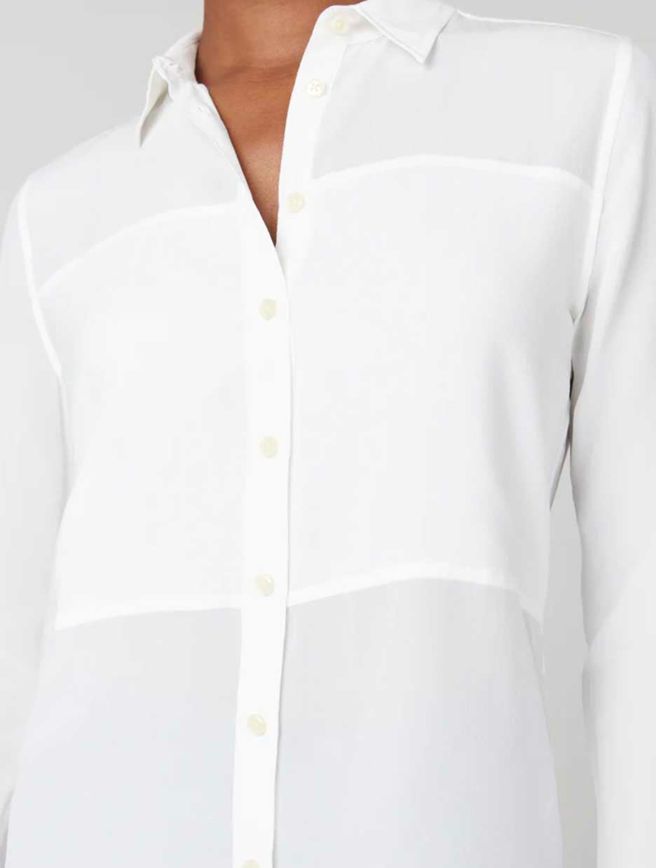 NWT Spanx Deep Amber Low Maintenance Silk Button-Down Shirt X