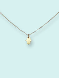 Tiny Hamsa Necklace in Gold