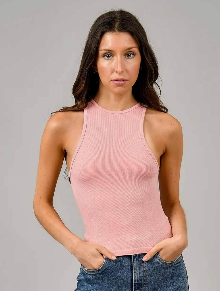 Martha Muscle Tank in Dried Rose
