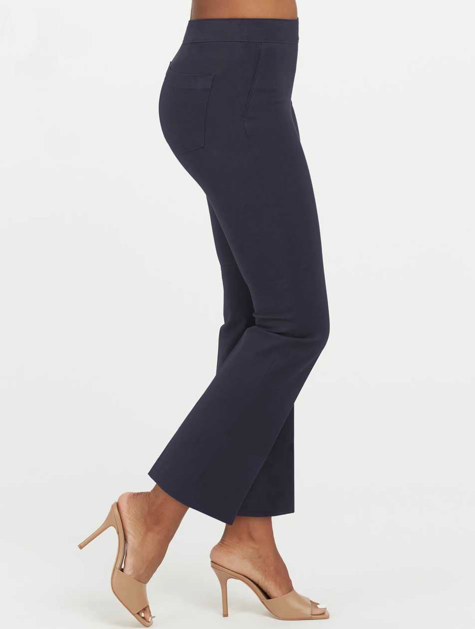 Spanx Faux Suede Flare Pants - Navy on Garmentory