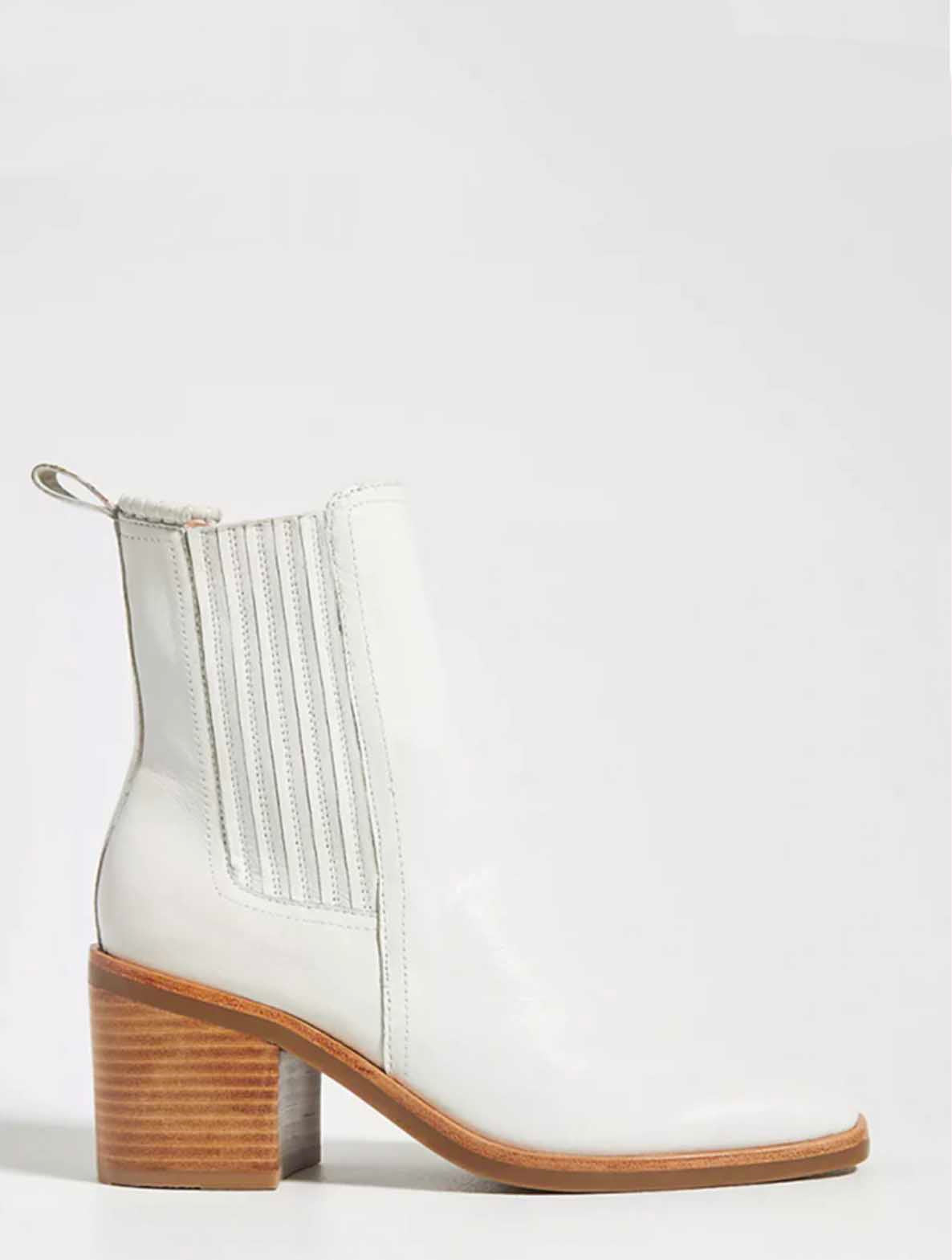 Silent D Naydo Heeled Ankle Boot in Winter White