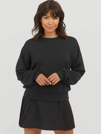 Spanx AirEssential Crew Sweater in Very Black 843953466321