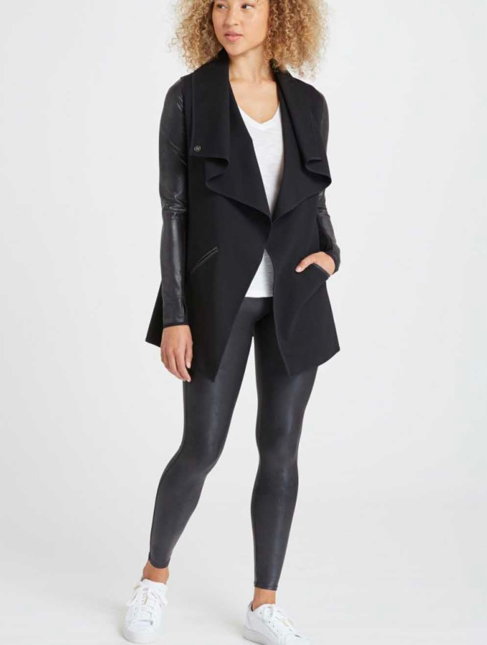 Spanx Drape Front Jacket in Very Black