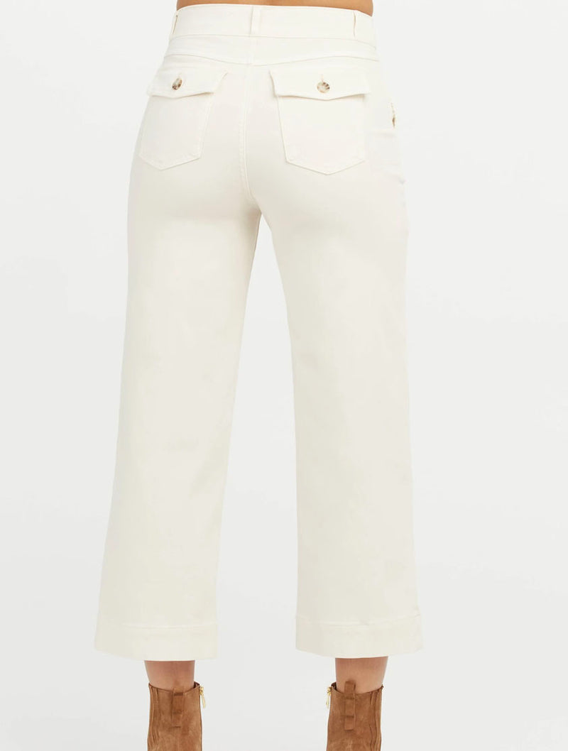 Spanx Stretch Twill Cropped Wide Leg Pant in Parchment – JAYNE