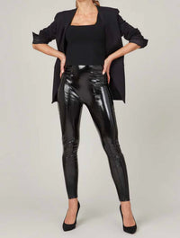 Spanx Faux Patent Leather Leggings in Classic Black