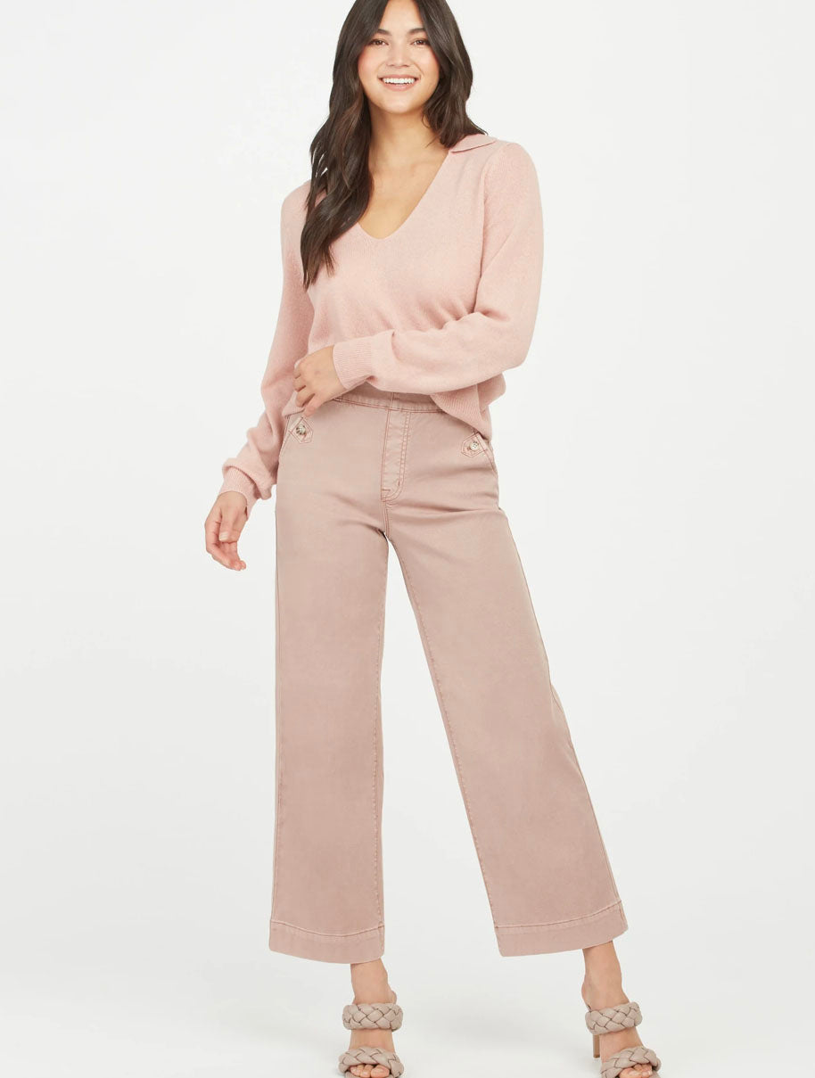 Spanx Stretch Twill Wide Leg Pant - Pale Pink – Southerngirlchic