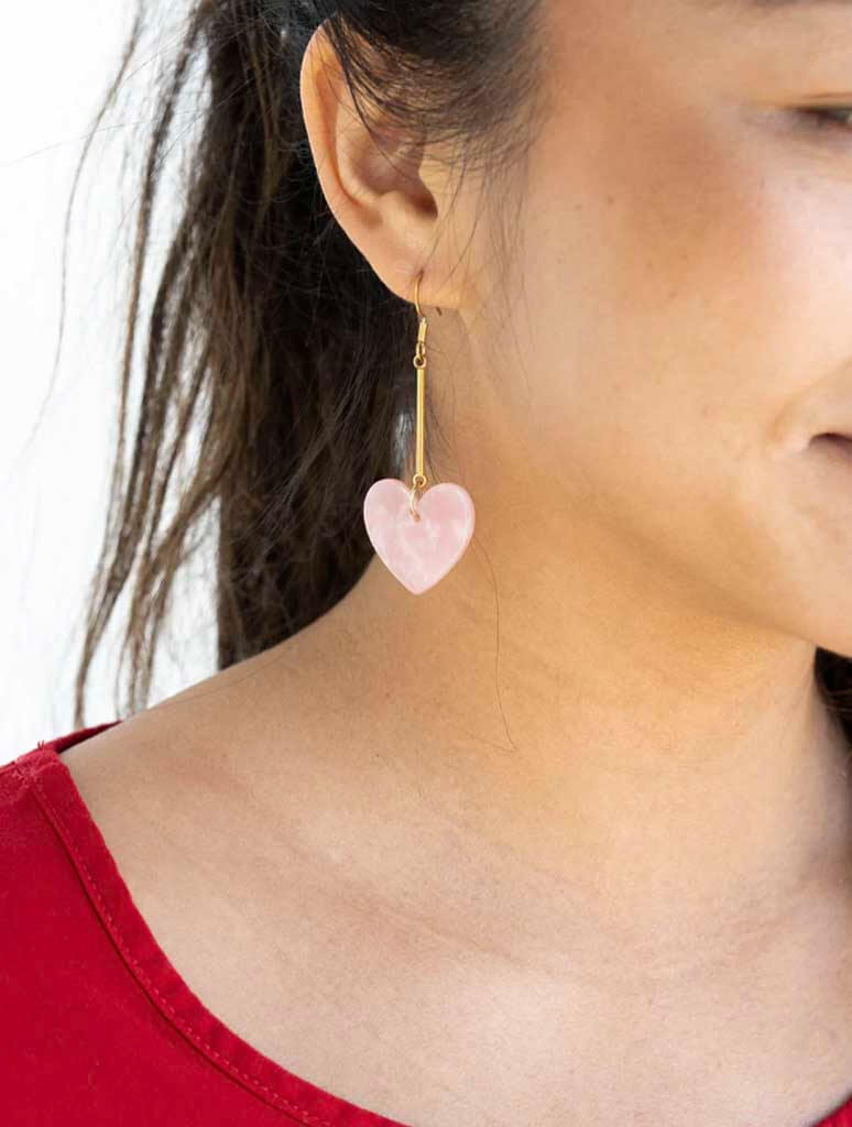 Mina Heart Earrings in Pink 91463755